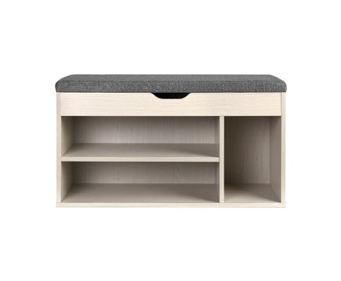 WENDERS WOODEN SHOE CABINET ORGANISER - NATURAL / GREY