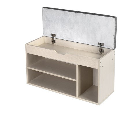 WENDERS WOODEN SHOE CABINET ORGANISER - NATURAL / GREY