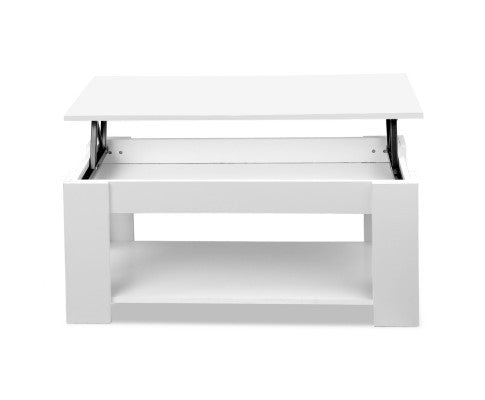 MECHANICAL COFFEE TABLE WITH LIFT-TOP - 980(W) x 500(D) - WHITE