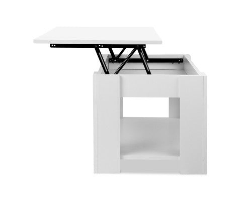 MECHANICAL COFFEE TABLE WITH LIFT-TOP - 980(W) x 500(D) - WHITE