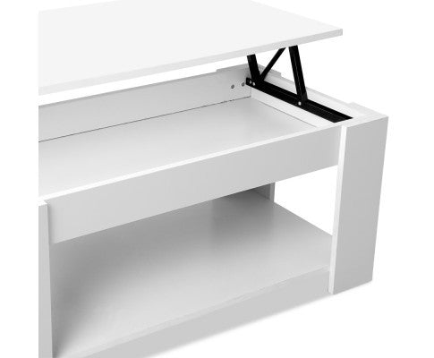 MECHANICAL COFFEE TABLE WITH LIFT-TOP - 980(W) x 500(D) - WHITE