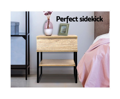 JEPERSON 1 DRAWER BEDSIDE TABLE - AS PICTURED