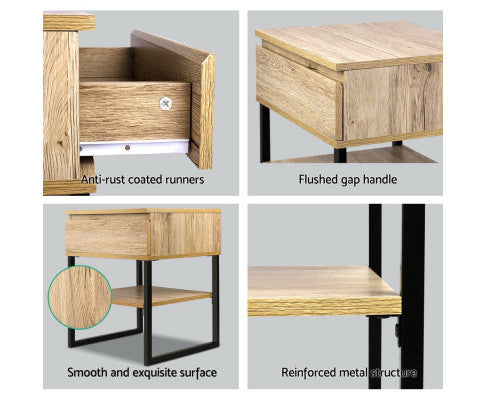 JEPERSON 1 DRAWER BEDSIDE TABLE - AS PICTURED
