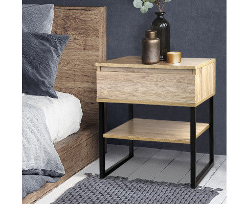JEPERSON 1 DRAWER BEDSIDE TABLE - AS PICTURED