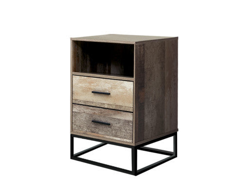 KELLAN 2 DRAWER BEDSIDE TABLE - AS PICTURED