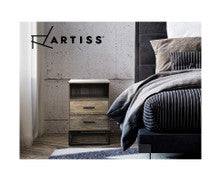 KELLAN 2 DRAWER BEDSIDE TABLE - AS PICTURED