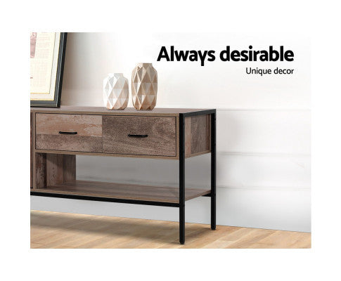 KELLAN TV ENTERTAINMENT UNIT 1240(W) - DARK WOOD & BLACK