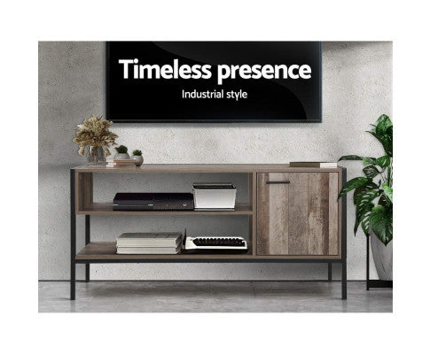 KELLAN TV CABINET ENTERTAINMENT UNIT 1240(W) - DARK WOOD & BLACK