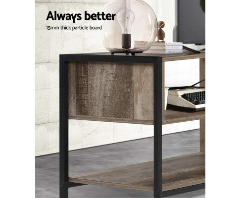 KELLAN TV CABINET ENTERTAINMENT UNIT 1240(W) - DARK WOOD & BLACK