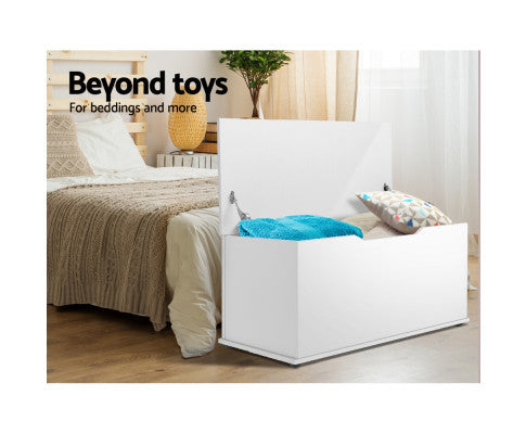 RAELIAN BLANKET BOX OTTOMAN STORAGE - 400(H) x 920(D) - WHITE