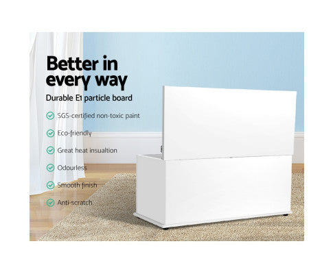 RAELIAN BLANKET BOX OTTOMAN STORAGE - 400(H) x 920(D) - WHITE