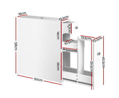 PHAENNA BATHROOM STORAGE CABINET - WHITE