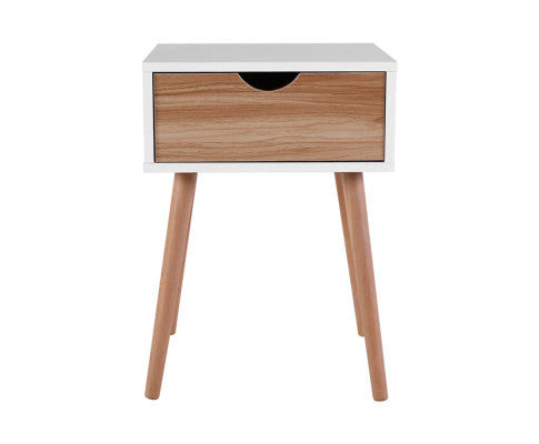 TABITHA 1 DRAWER BEDSIDE TABLE - TWO TONE