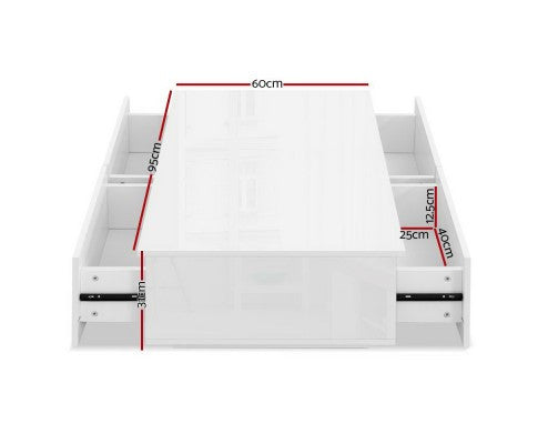 HAMILTON 4 DRAWER COFFEE TABLE - HIGH GLOSS WHITE