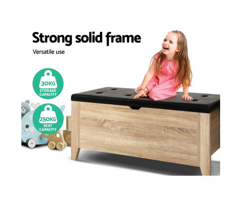 HESTER OTTOMAN STORAGE BOX - OAK