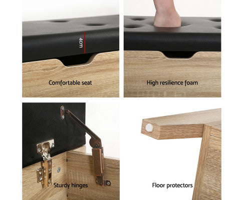HESTER OTTOMAN STORAGE BOX - OAK