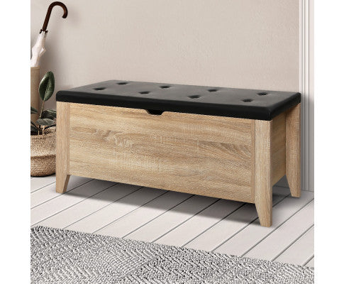 HESTER OTTOMAN STORAGE BOX - OAK