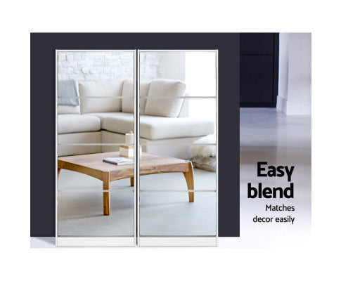 HAMILTON MIRRORED SHOE CABINET WITH 4 STORAGE COMPARTMENTS - WHITE