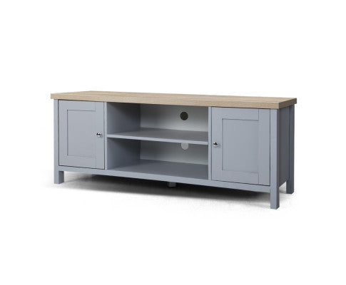 WEBSTER 2 DOOR TV CABINET ENTERTAINMENT UNIT - GREY & OAK