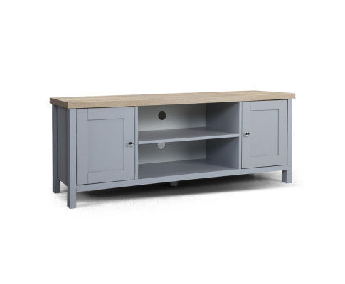 WEBSTER 2 DOOR TV CABINET ENTERTAINMENT UNIT - GREY & OAK