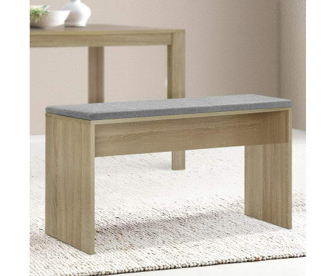 LENNOX DINING BENCH WITH UPHOLSTERED SEAT - OAK