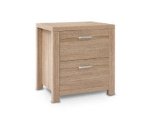 JOHNSON 2 DRAWER BEDSIDE TABLE - NATURAL