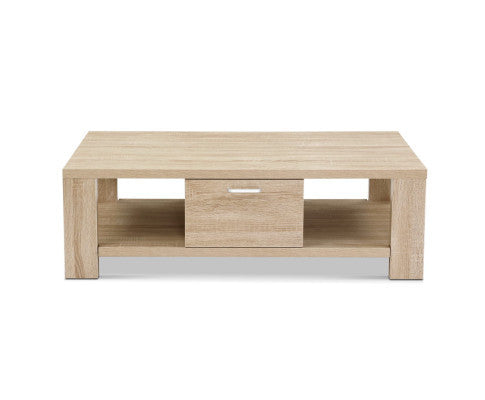 JOHNSON 2 SHELVES/ 1 DRAWER COFFEE TABLE - OAK