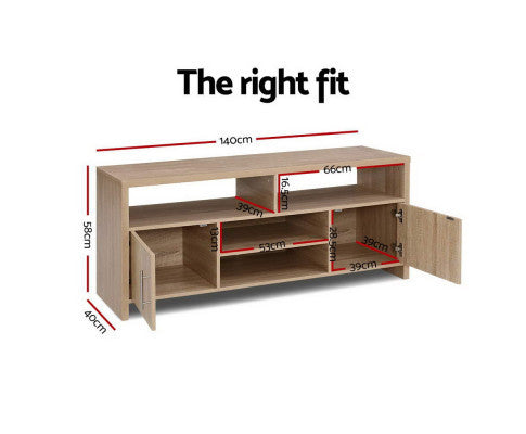 LENNY 2 DOOR TV ENTERTAINMENT UNIT - OAK