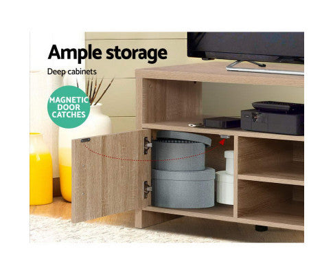 LENNY 2 DOOR TV ENTERTAINMENT UNIT - OAK