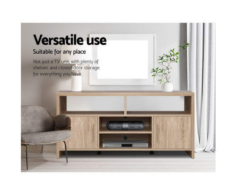 LENNY 2 DOOR TV ENTERTAINMENT UNIT - OAK