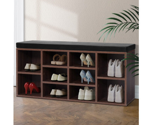 SUMNER SHOE CABINET BENCH - WALNUT