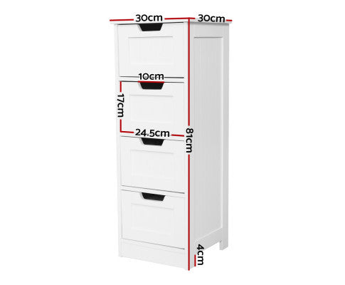 RAELIAN 5 DRAWER STORAGE CABINET - WHITE