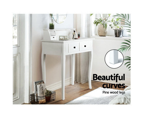 BERTHA 4 DRAWER DRESSING TABLE - WHITE