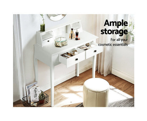 BERTHA 4 DRAWER DRESSING TABLE - WHITE