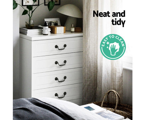 ALEXIS 5 DRAWER TALLBOY - WHITE