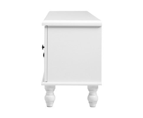 ALEXIS 2 DRAWER/ 2 DOOR TV ENTERTAINMENT UNIT - 480(H) x 1600(W) - WHITE