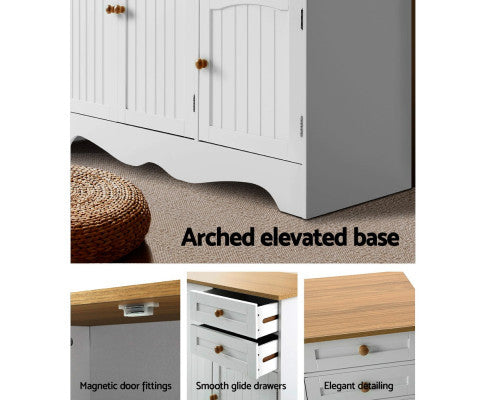 ARABELLA 2 DRAWER/ 3 DOOR SIDEBOARD - 780(H) x 1100(W) x 400(D) - WHITE