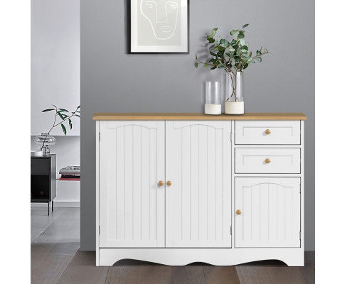 ARABELLA 2 DRAWER/ 3 DOOR SIDEBOARD - 780(H) x 1100(W) x 400(D) - WHITE
