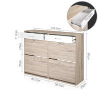 BART 2 TIER SHOE CABINET - TWO TONED FINISH