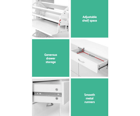 CRESSIDA SHOE CABINET WITH 4 STORAGE COMPARTMENTS - WHITE