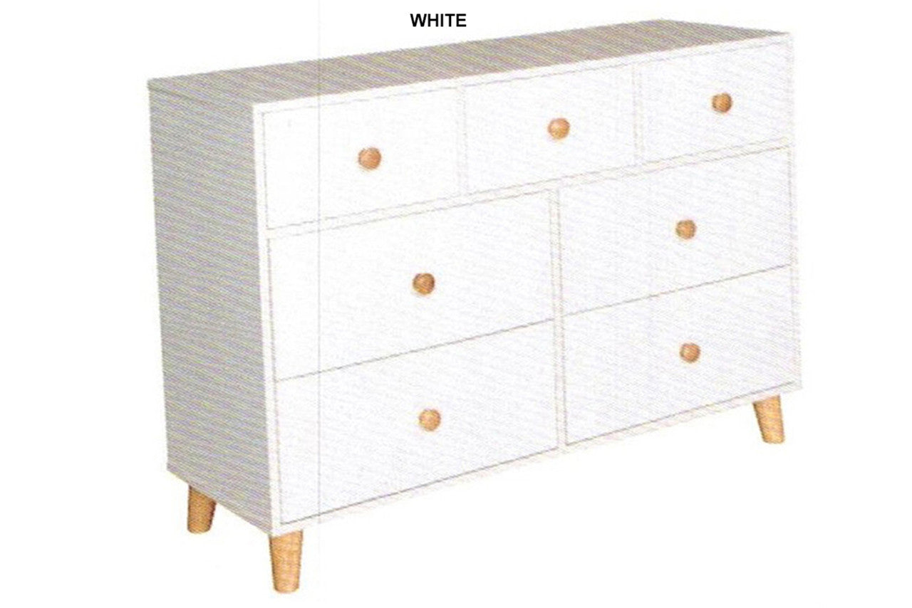 FANTASTICAL / ACACIA 7 DRAWER LOWBOY - 780(H) x 1200(W) - ASSORTED COLOURS
