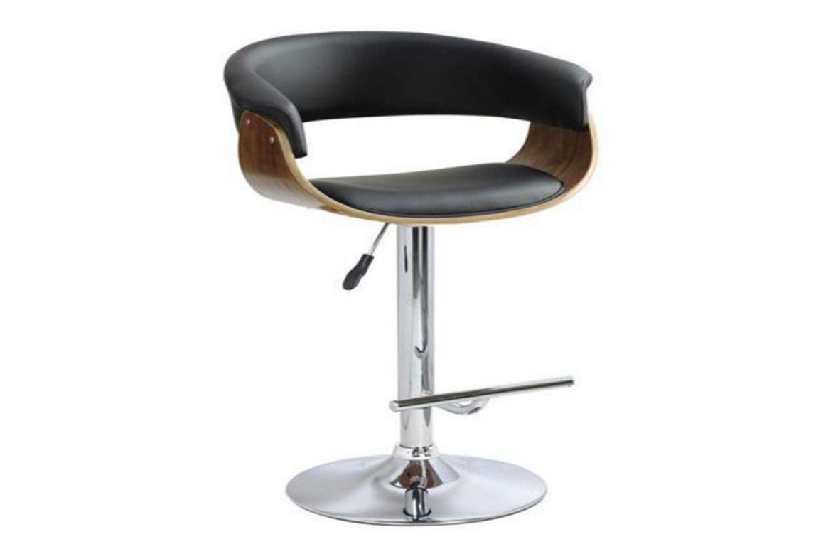 FOCUS BENTWOOD GAS LIFT SWIVEL BAR STOOL - SEAT: 630 - 840(H) - (VJY-1953) - BLACK / WALNUT OR WHITE / WALNUT