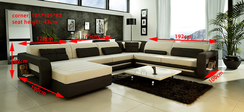 COBAIN (G1019) LEATHER/ETTE COMBINATION CORNER CHAISE LOUNGE SUITE - ASSORTED COLOURS