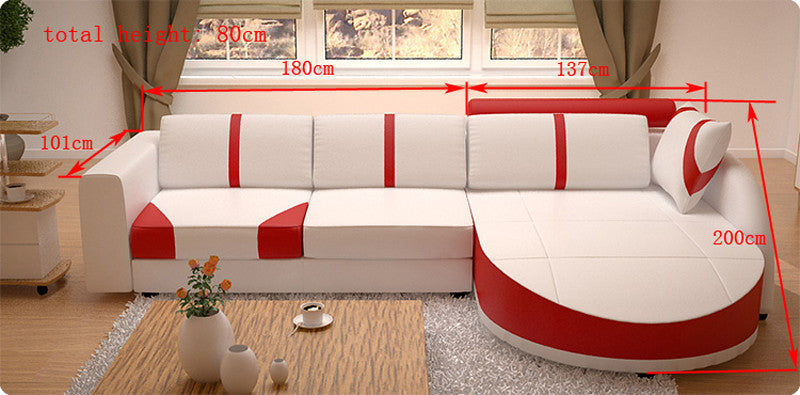 AZURE-II (G1020B) 2 SEATER CHAISE LEATHER/ETTE COMBINATION - ASSORTED COLOURS