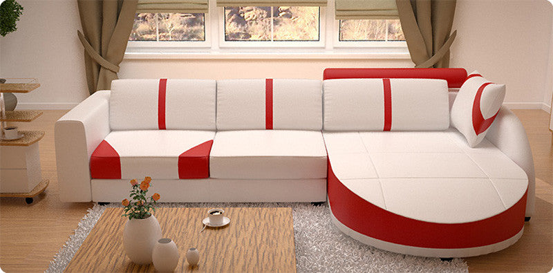 AZURE-II (G1020B) 2 SEATER CHAISE LEATHER/ETTE COMBINATION - ASSORTED COLOURS