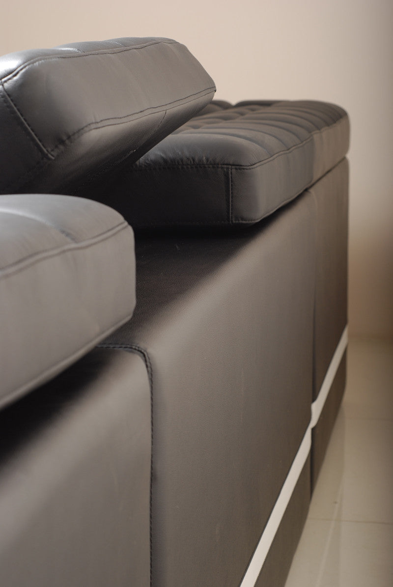AVIANNA (G1056) 1 SEATER + 2 SEATER + 3 SEATER LEATHER/ETTE COMBINATION CORNER LOUNGE SUITE WITH OTTOMAN - ASSORTED COLOURS