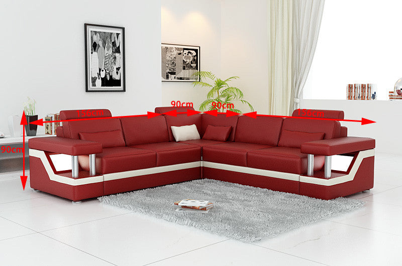 ZVEST - IV (G1074D) LEATHER/ETTE COMBINATION CORNER LOUNGE - ASSORTED COLOURS