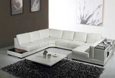 LORELLA (G1082) 2 SEATER + 2 SEATER LEATHER/ETTE COMBINATION CORNER CHAISE SUITE - ASSORTED COLOURS