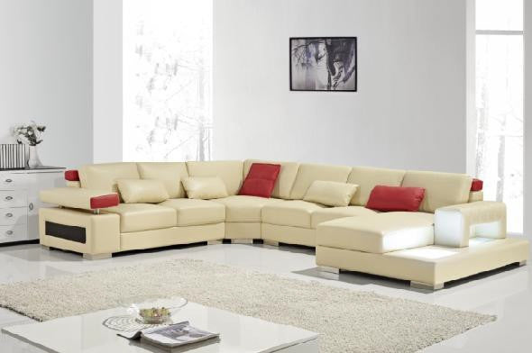 RIVIERA (G1085) LEATHER/ETTE COMBINATION CHAISE LOUNGE SUITE - ASSORTED COLOURS