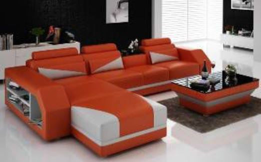 YORO (G8018B) CHAISE LOUNGE + COFFEE TABLE - CHOICE OF LEATHER AND ASSORTED COLOURS AVAILABLE